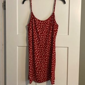 Reformation, red and white floral print mini dress, size 10